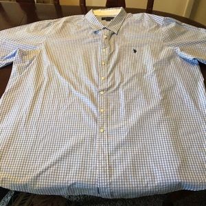 Men’s US Polo Dress Shirt Size 4xlt Blue White